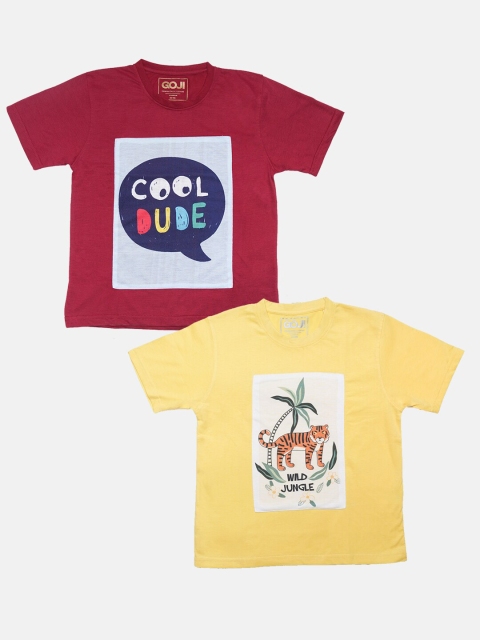 

GOJI Kids Assorted Typography Printed Applique T-shirt
