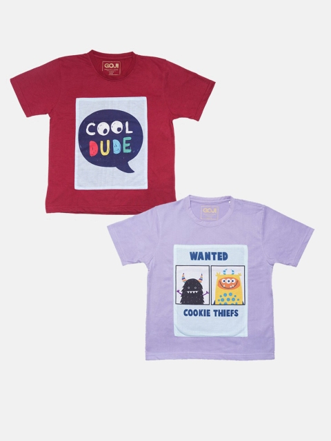 

GOJI Kids Assorted Typography Printed Applique T-shirt