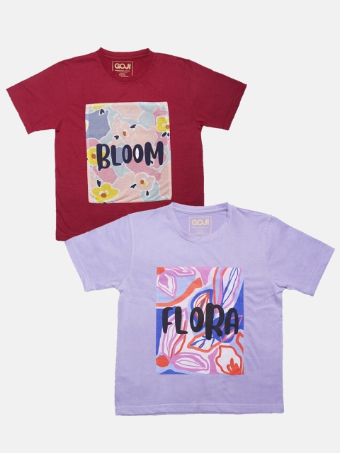 

GOJI Kids Assorted Typography Printed Applique T-shirt