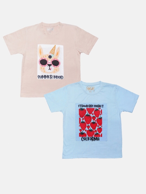 

GOJI Kids Assorted Typography Printed Applique T-shirt