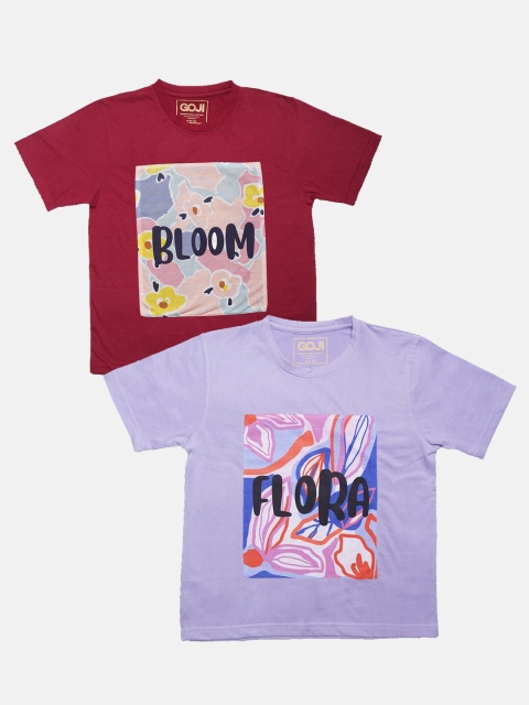 

GOJI Kids Assorted Typography Printed Applique T-shirt