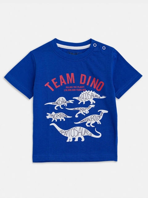 

R&B Boys Blue Sports Colourblocked Indigo Applique T-shirt