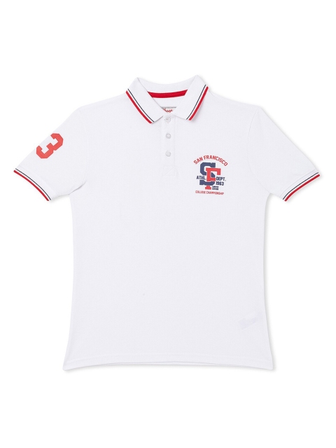 

R&B Boys White Polo Collar Applique T-shirt