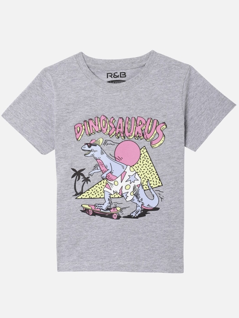 

R&B Boys Grey Raw Edge T-shirt