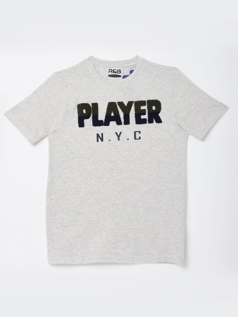 

R&B Boys Grey Raw Edge T-shirt
