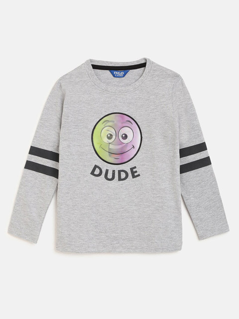 

R&B Boys Grey Varsity Printed Applique T-shirt