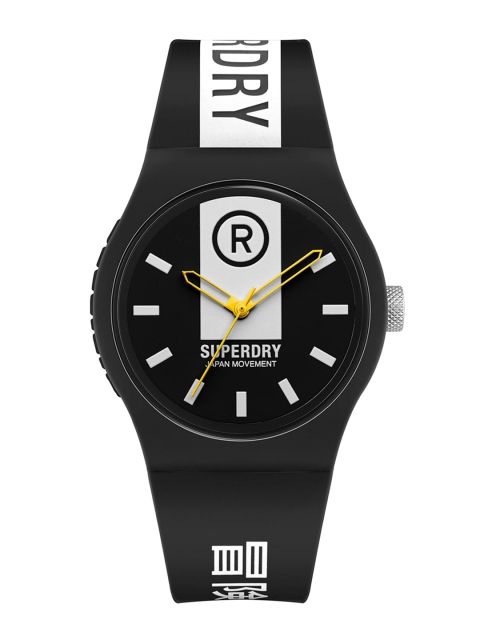 

Superdry Men Multicoloured Brass Printed Dial & Black Bracelet Style Straps Analogue Watch SYG348B, Multi
