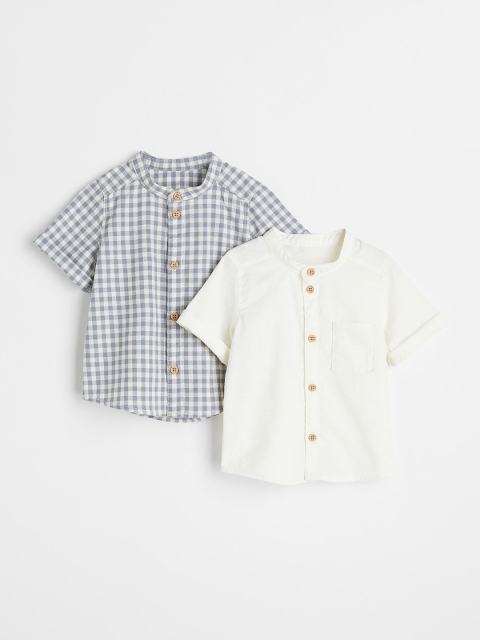

H&M Boys 2-Pack Cotton Grandad Shirts, Multi