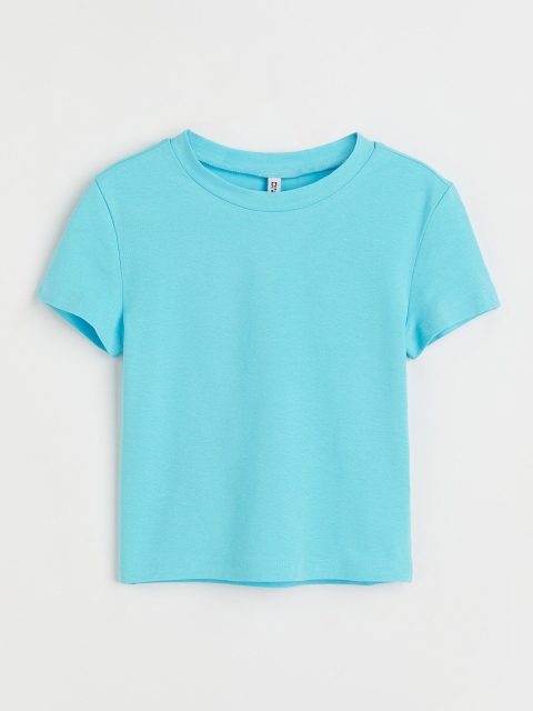 

H&M Women Turquoise Blue Cropped Top