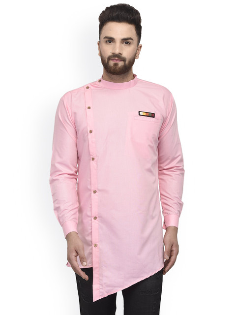 

Benstoke Men Pink Flared Sleeves Kurta