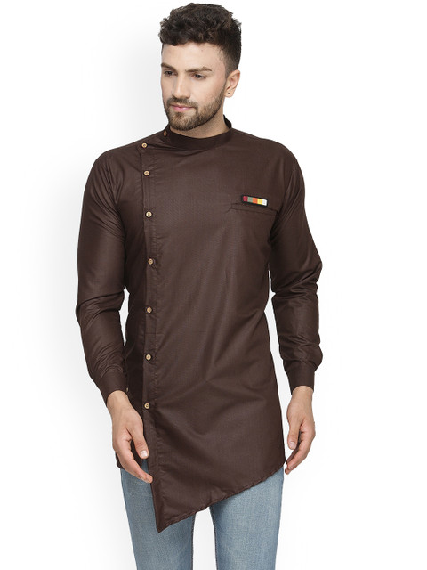 

Benstoke Men Brown Flared Sleeves Thread Work Kurta