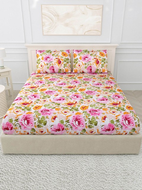 

BOMBAY DYEING Unisex Multi Bedsheets, Peach