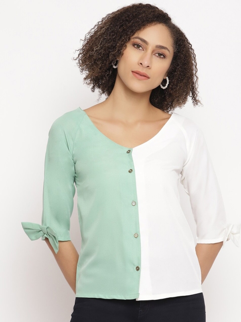

STALK Multicoloured & gossamer green Crepe Top, Multi