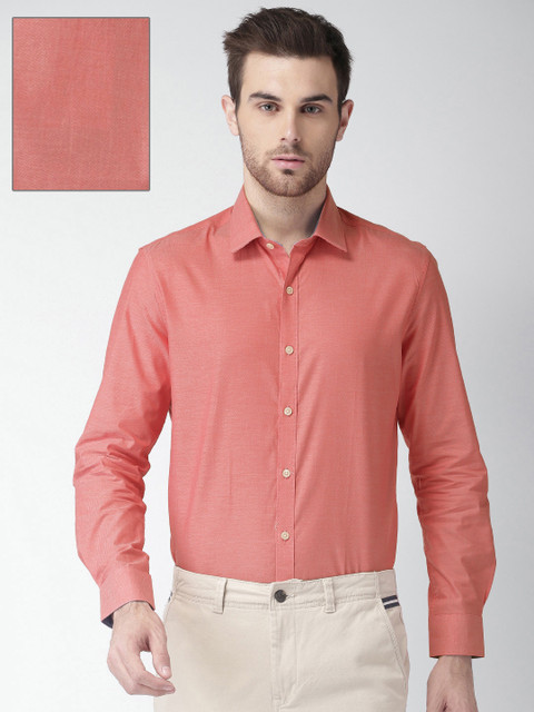 

INVICTUS Men Orange Slim Fit Solid Formal Shirt
