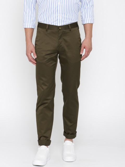 

Park Avenue Men Brown Super Slim Fit Solid Casual Trousers