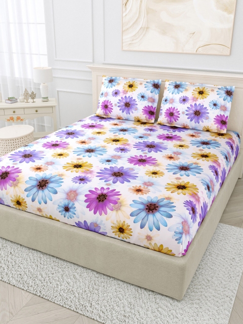 

BOMBAY DYEING Unisex Multi Bedsheets, White