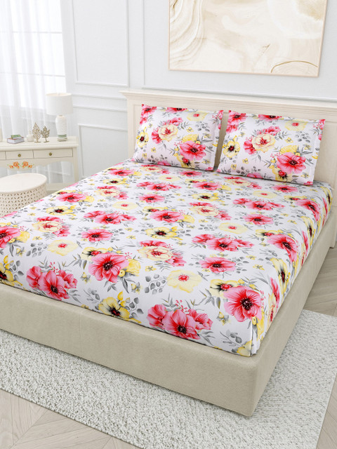 

BOMBAY DYEING Unisex Multi Bedsheets, White