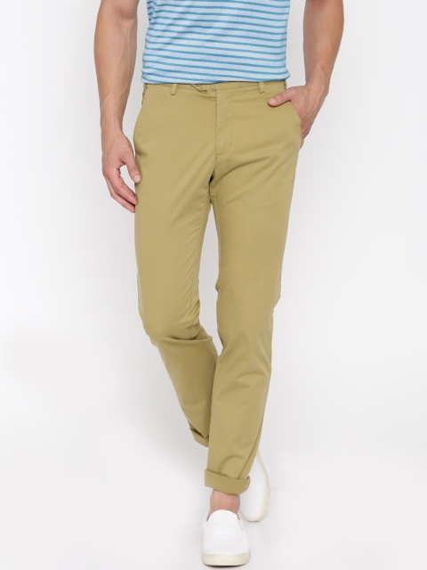 

Park Avenue Men Khaki Slim Fit Solid Chinos