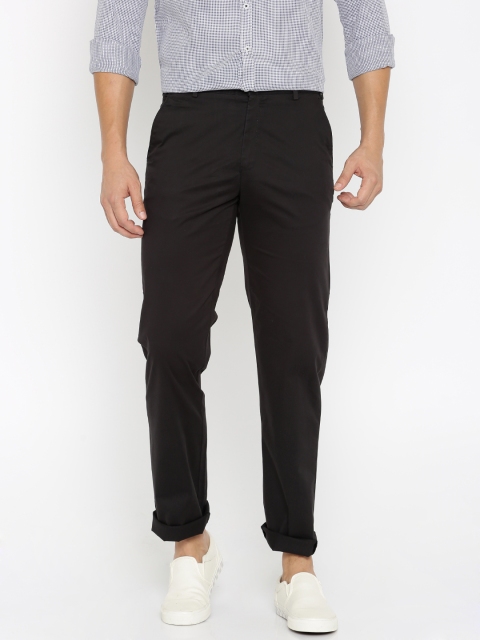 

Park Avenue Men Black Slim Fit Solid Trousers