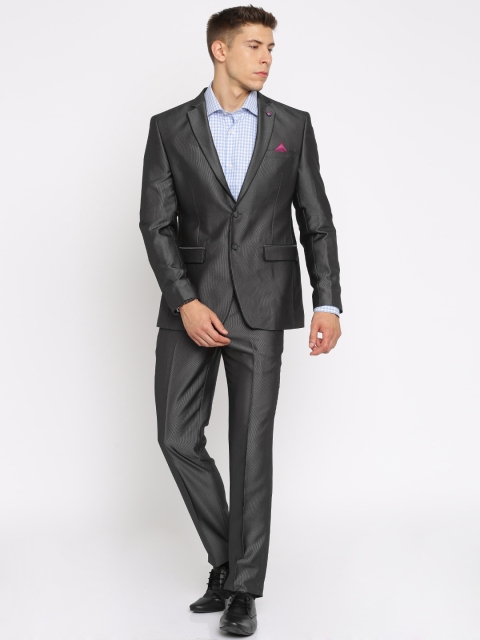 

Park Avenue Grey Single-Breasted Super Slim Fit Two-Piece Formal Suit