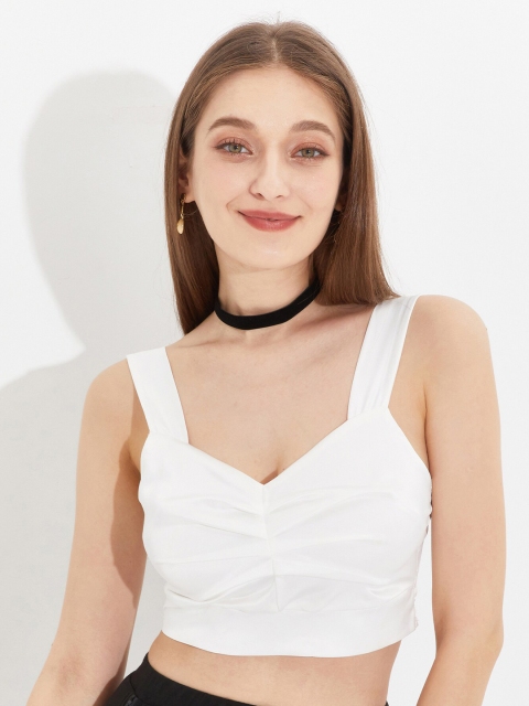 

URBANIC Women White Crop Top