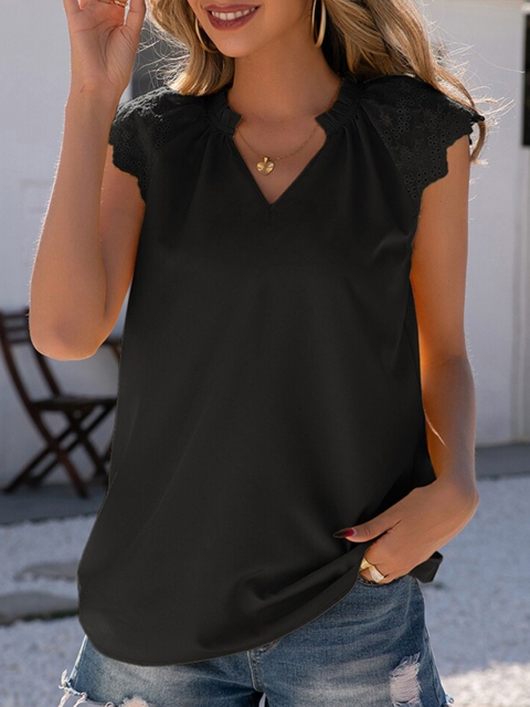 

URBANIC White Mandarin Collar Extended Sleeves Top