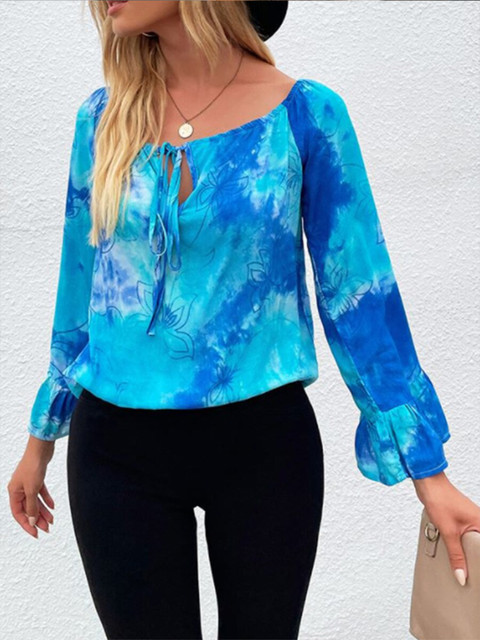 

URBANIC Olive Green Print Top