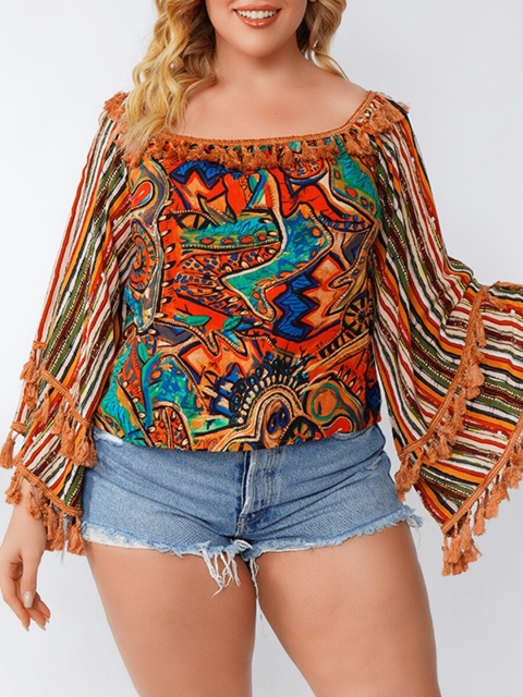 

URBANIC Brown Print Top