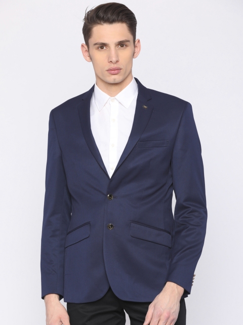 

Park Avenue Navy Blue Single-Breasted Super Slim Fit Formal Blazer
