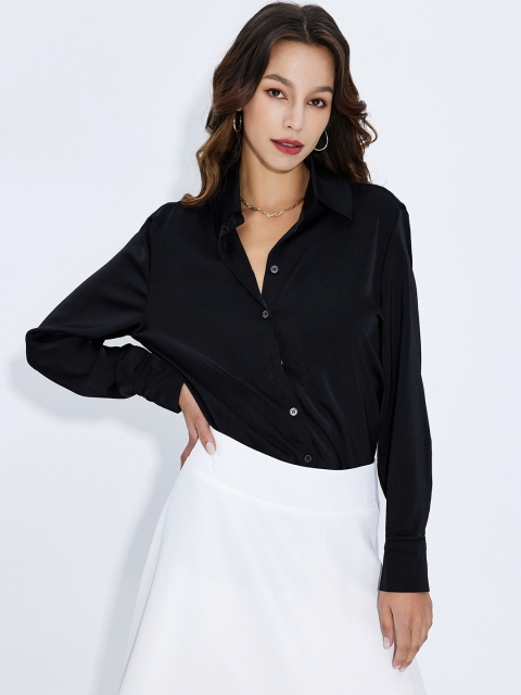 

URBANIC Coffee Brown Shirt Style Top