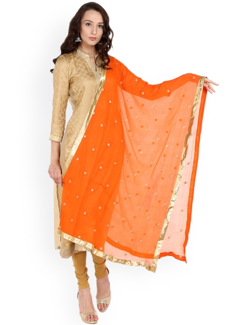 

Dupatta Bazaar Orange Embroidered Dupatta