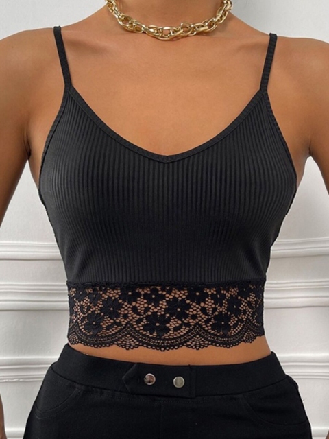 

URBANIC Women Black Crop Top