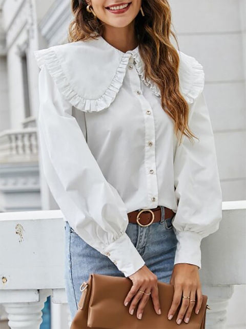 

URBANIC Khaki Mandarin Collar Shirt Style Top