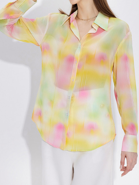 

URBANIC White Striped Shirt Style Top