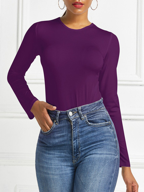 

URBANIC Women Purple Bodysuit Top