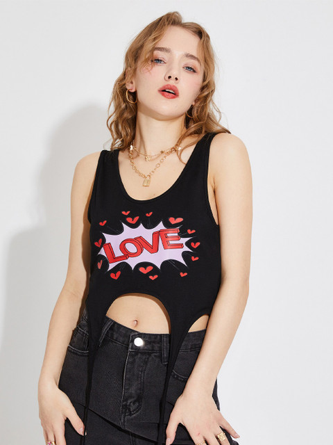 

URBANIC Red Print Top