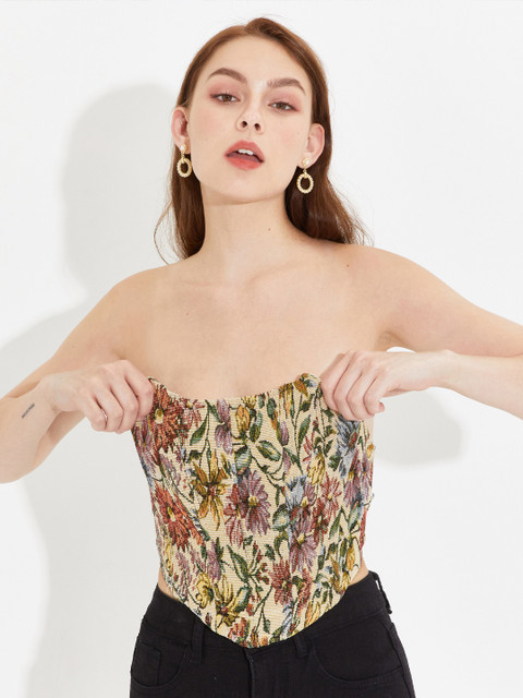 

URBANIC Olive Green Print Tube Top