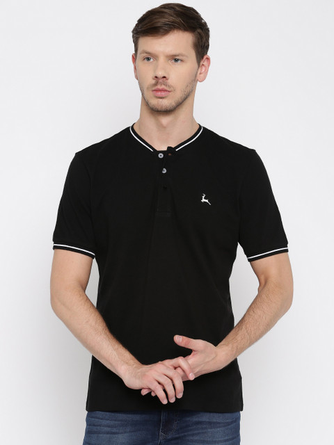

Parx Men Black Solid Pure Cotton T-shirt