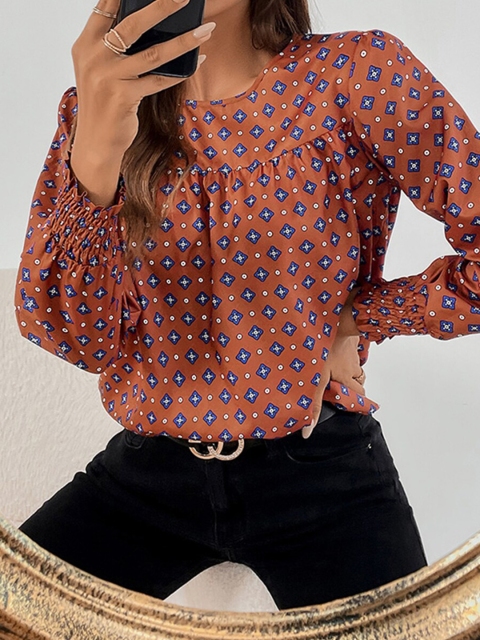 

URBANIC Red Floral Print Top