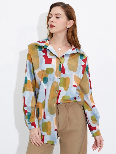 

URBANIC White Floral Print Top