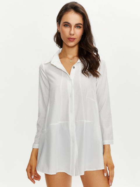 

URBANIC White Shirt Style Top
