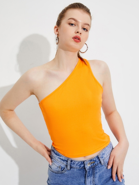 

URBANIC Red One Shoulder Top