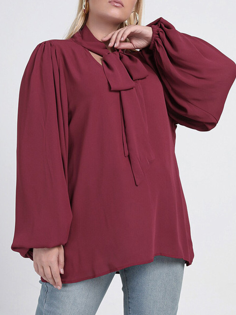 

URBANIC Blue Tie-Up Neck Top