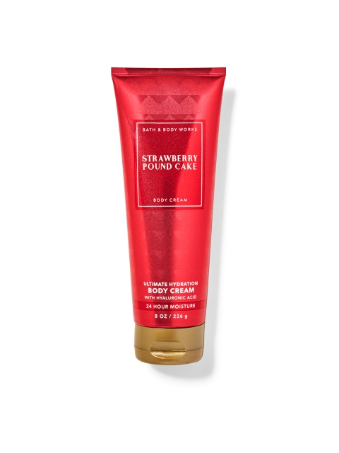 

Bath & Body Works Strawberry Pound Cake Body Cream with Hyaluronic Acid - 226g, Red