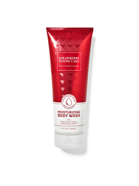 

Bath & Body Works Strawberry Pound Cake Moisturizing Body Wash with Shea Butter - 296 ml, Red
