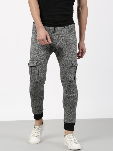 

ether Men Grey Melange Regular Fit Self Design Joggers