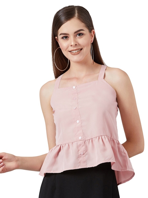 

STALK Pink Crepe Peplum Top