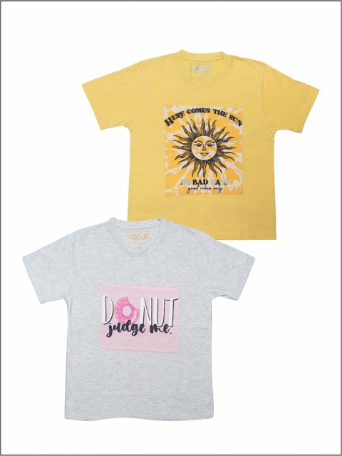 

GOJI Kids Assorted Typography Printed Applique T-shirt
