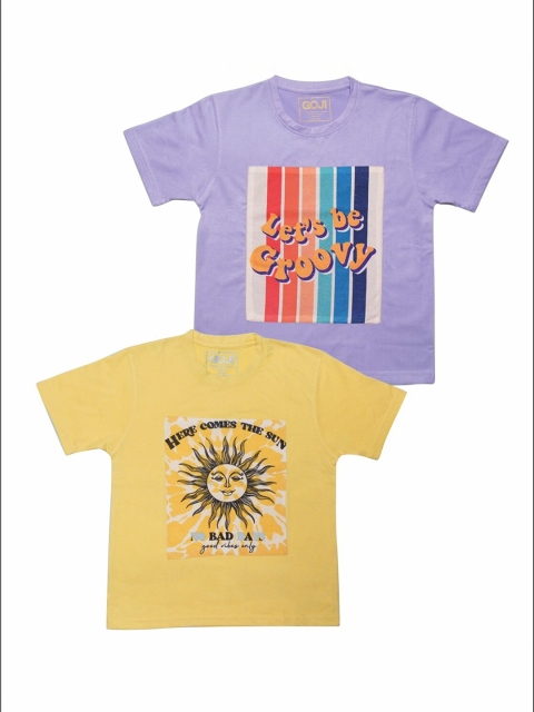 

GOJI Kids Assorted Typography Printed Applique T-shirt