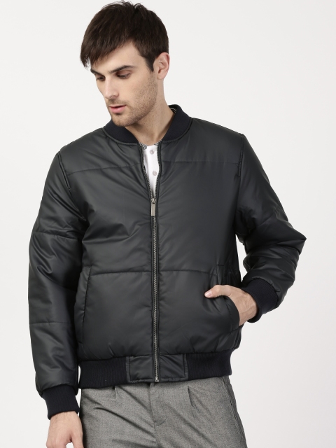 

ether Men Navy Blue Solid Puffer Jacket